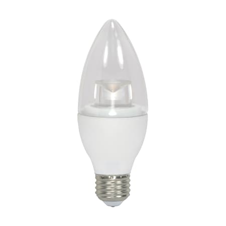 Satco Bulb, LED, 4W, B11, Medium, 120V, Clear, 30K S28575